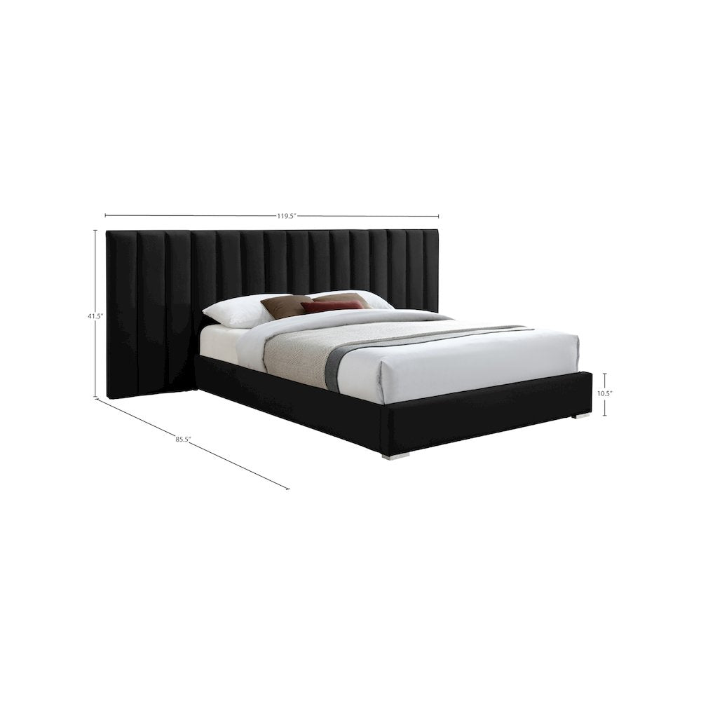 Pablo Black Velvet King Bed