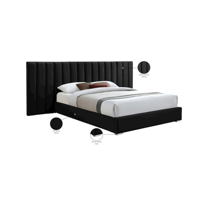 Pablo Black Velvet King Bed