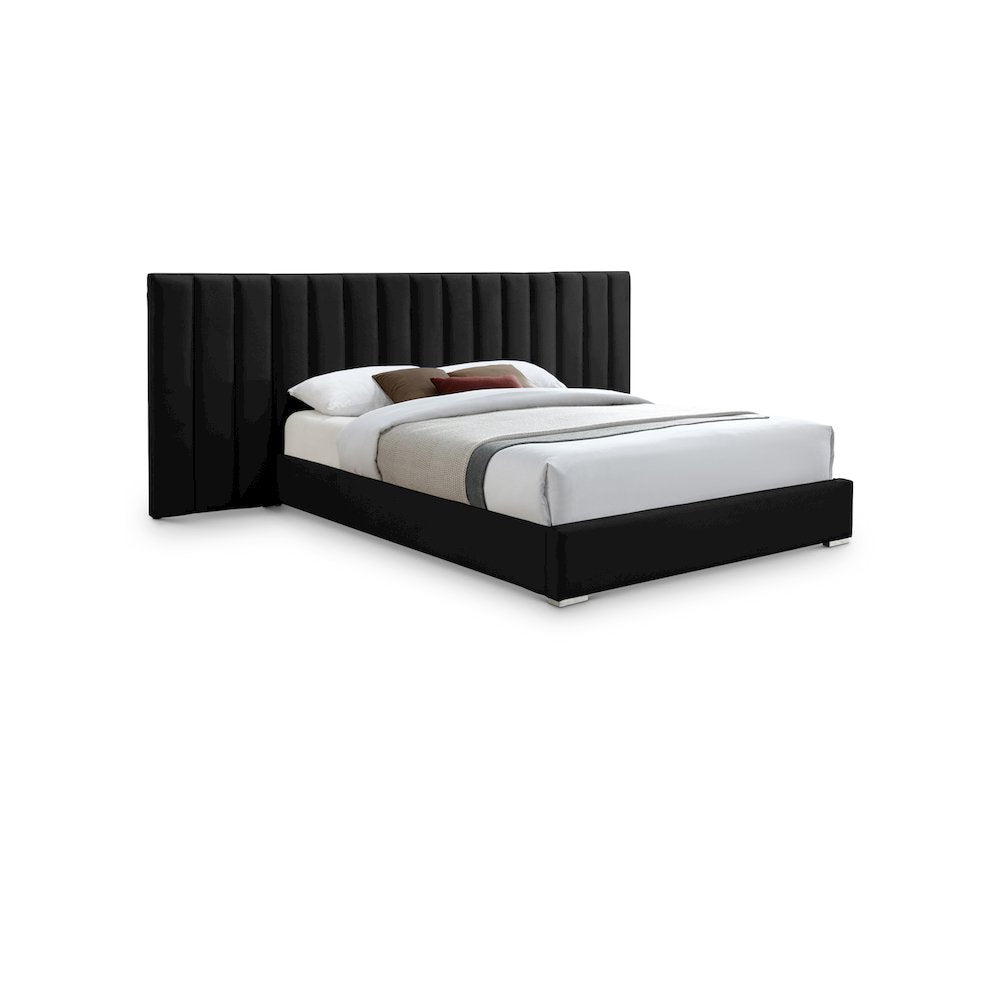 Pablo Black Velvet King Bed
