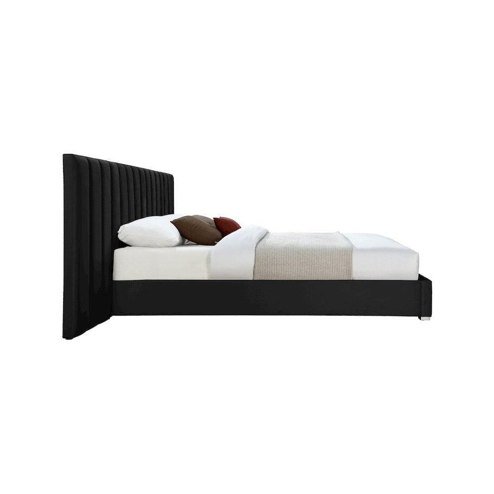 Pablo Black Velvet King Bed