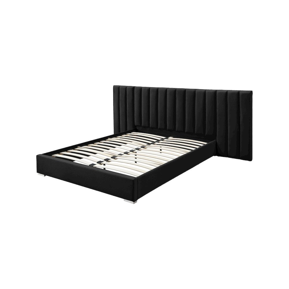 Pablo Black Velvet King Bed
