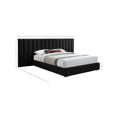 Pablo Black Velvet Queen Bed