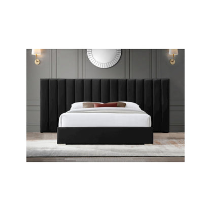 Pablo Black Velvet Queen Bed
