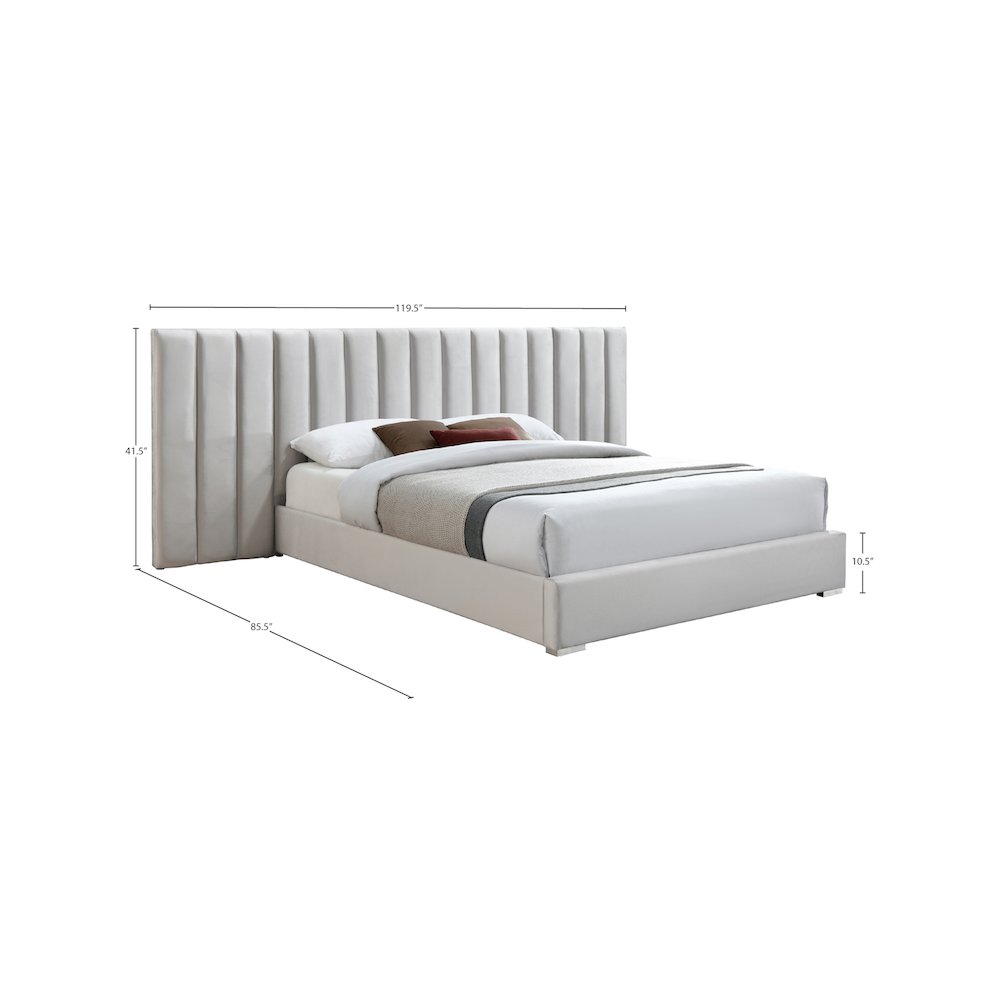 Pablo Cream Velvet King Bed