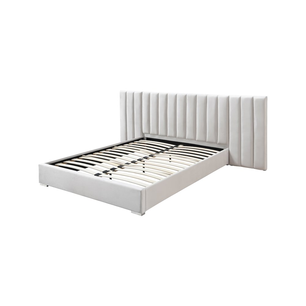 Pablo Cream Velvet King Bed