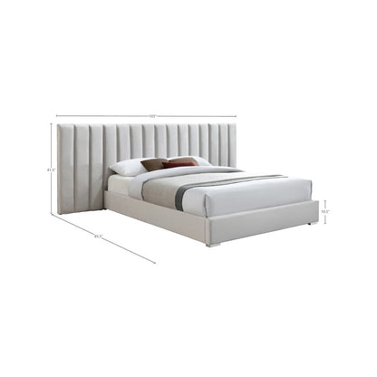 Pablo Cream Velvet Queen Bed