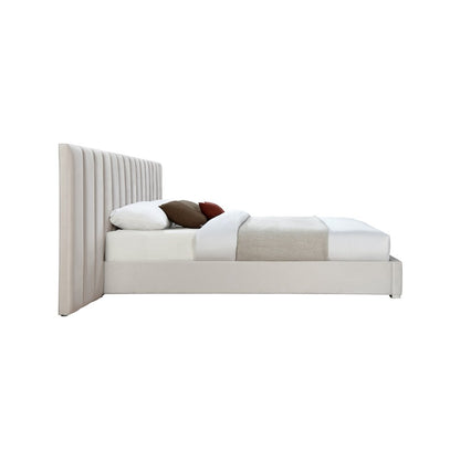 Pablo Cream Velvet Queen Bed