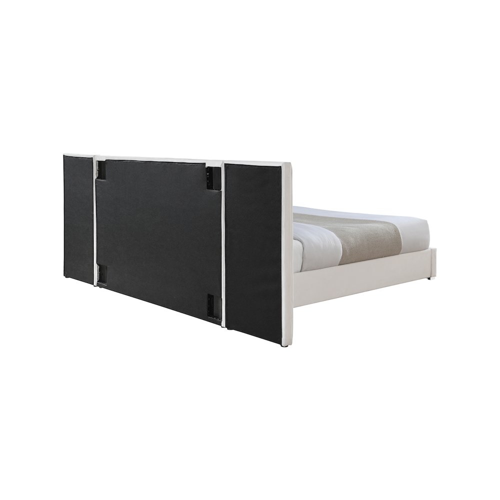 Pablo Cream Velvet Queen Bed