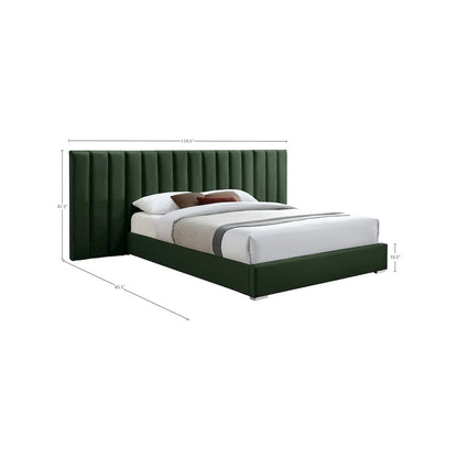 Pablo Green Velvet King Bed