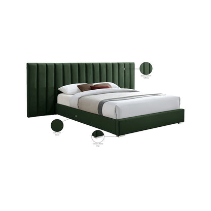 Pablo Green Velvet King Bed