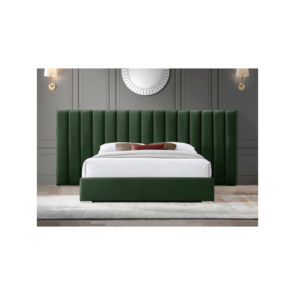 Pablo Green Velvet King Bed