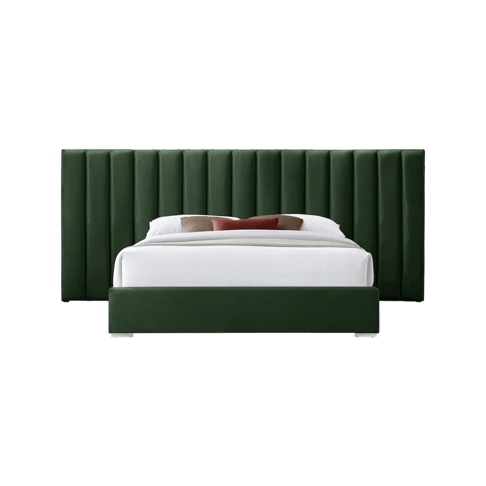 Pablo Green Velvet Queen Bed
