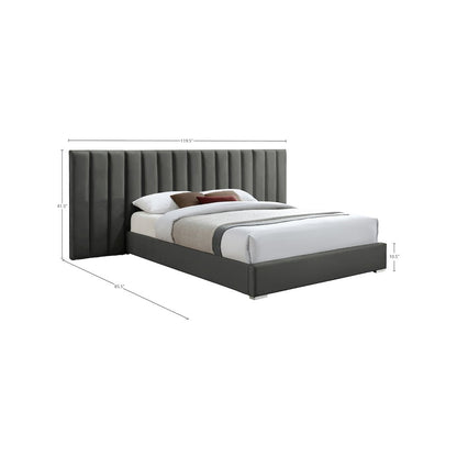 Pablo Grey Velvet King Bed