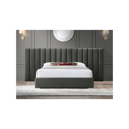 Pablo Grey Velvet King Bed