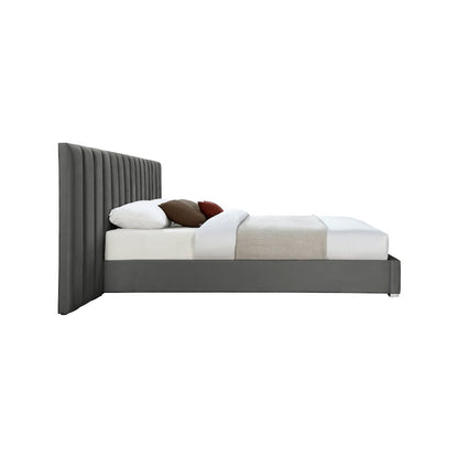 Pablo Grey Velvet King Bed