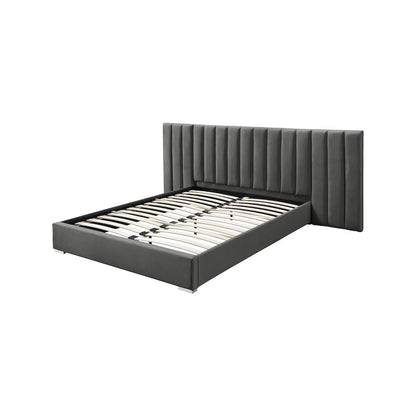 Pablo Grey Velvet King Bed