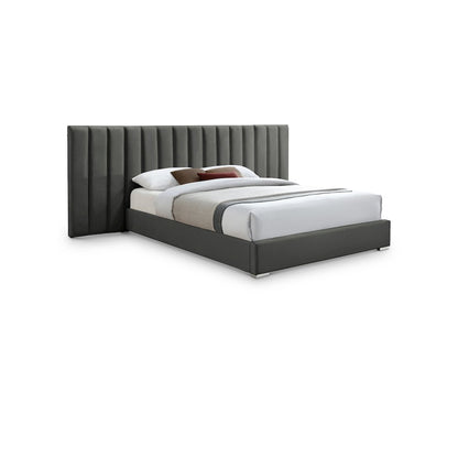 Pablo Grey Velvet Queen Bed