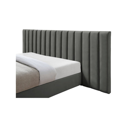 Pablo Grey Velvet Queen Bed