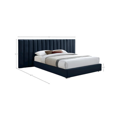 Pablo Navy Velvet King Bed