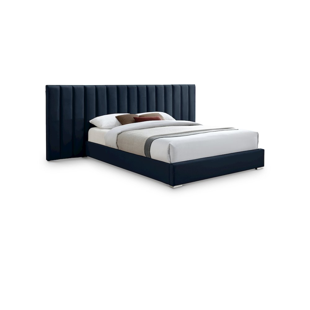 Pablo Navy Velvet King Bed