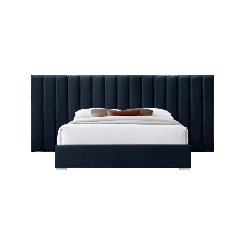Pablo Navy Velvet King Bed