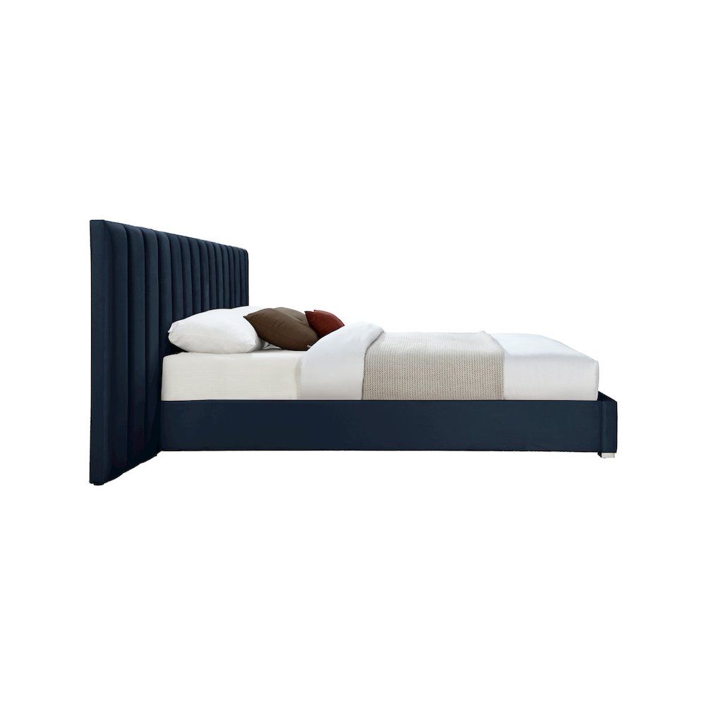 Pablo Navy Velvet King Bed