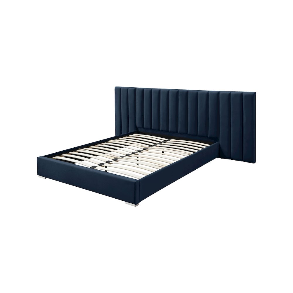 Pablo Navy Velvet King Bed