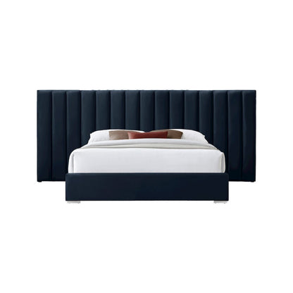 Pablo Navy Velvet Queen Bed