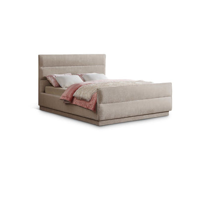 Paxton Beige Chenille Fabric Full Bed