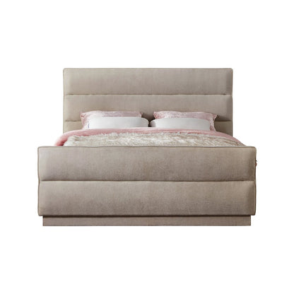 Paxton Beige Chenille Fabric Full Bed