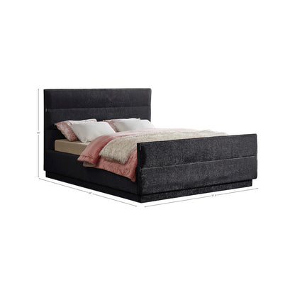 Paxton Black Chenille Fabric Full Bed