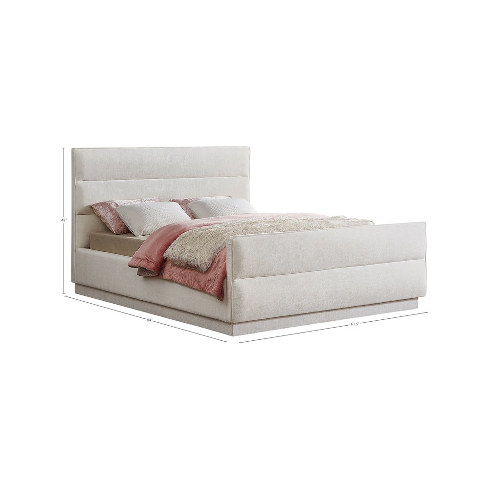 Paxton Cream Chenille Fabric Full Bed