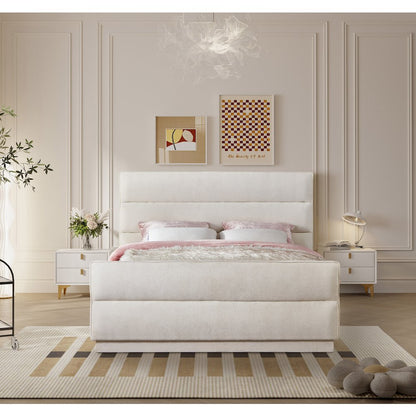 Paxton Cream Chenille Fabric Full Bed