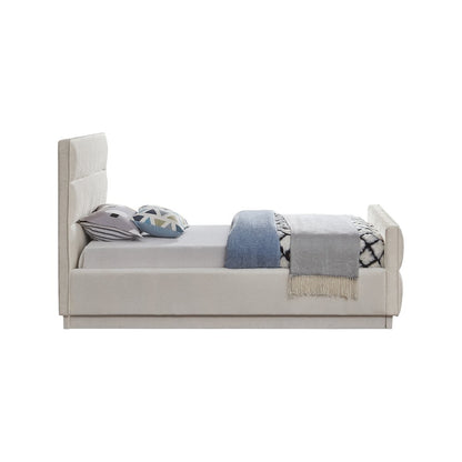 Paxton Cream Chenille Fabric Twin Bed