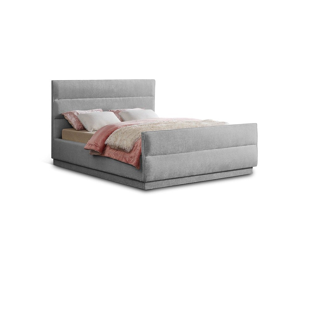 Paxton Grey Chenille Fabric Full Bed