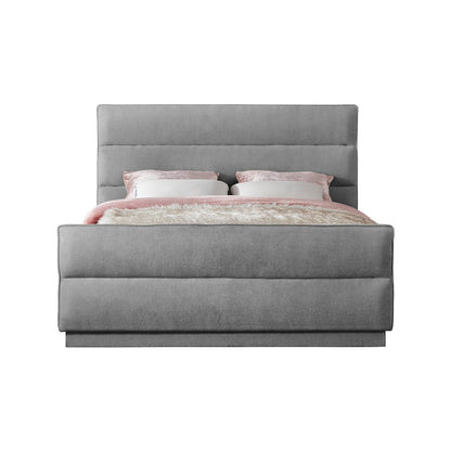 Paxton Grey Chenille Fabric Full Bed