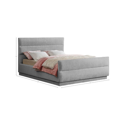 Paxton Grey Chenille Fabric Queen Bed