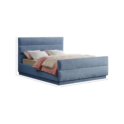 Paxton Light Blue Chenille Fabric Full Bed