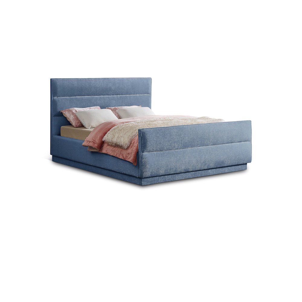 Paxton Light Blue Chenille Fabric Full Bed