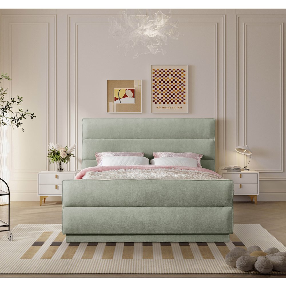 Paxton Mint Chenille Fabric Full Bed