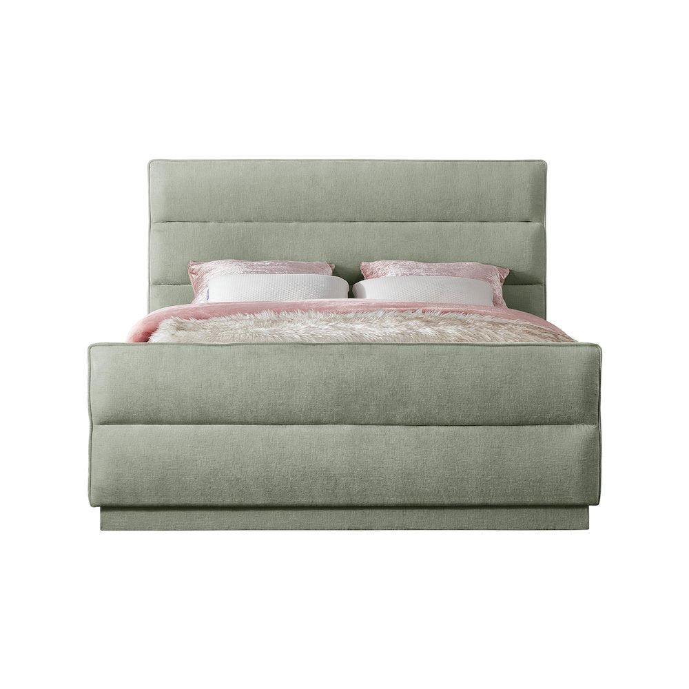 Paxton Mint Chenille Fabric King Bed