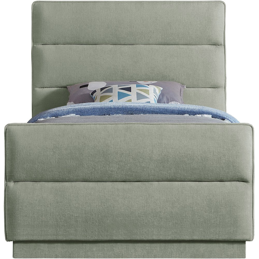 Paxton Mint Chenille Fabric Twin Bed