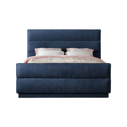 Paxton Navy Chenille Fabric Full Bed
