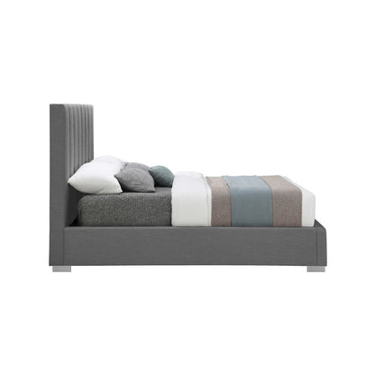 Pierce Grey Linen Textured Fabric Full Bed