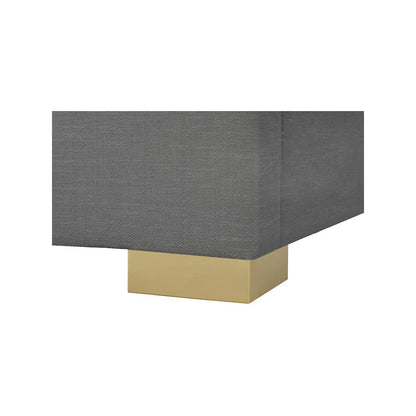 Pierce Grey Linen Textured Fabric Queen Bed