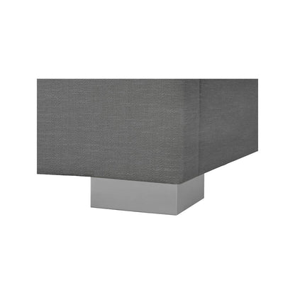 Pierce Grey Linen Textured Fabric Queen Bed
