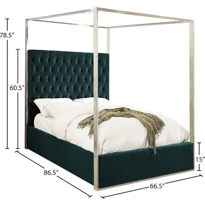 Porter Green Velvet Queen Bed