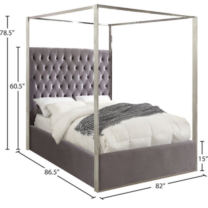 Porter Grey Velvet King Bed