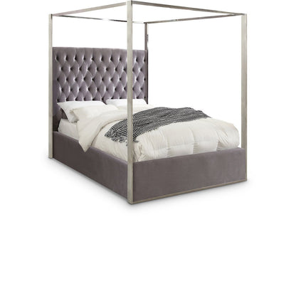 Porter Grey Velvet King Bed