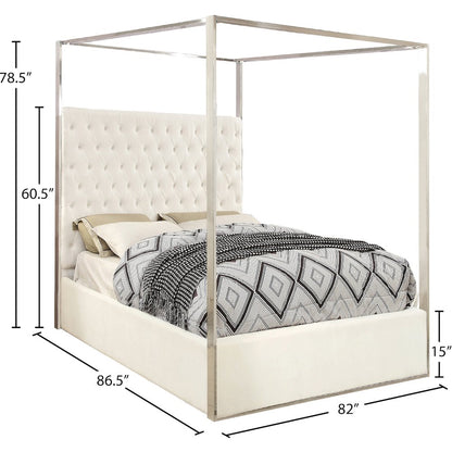 Porter White Velvet King Bed
